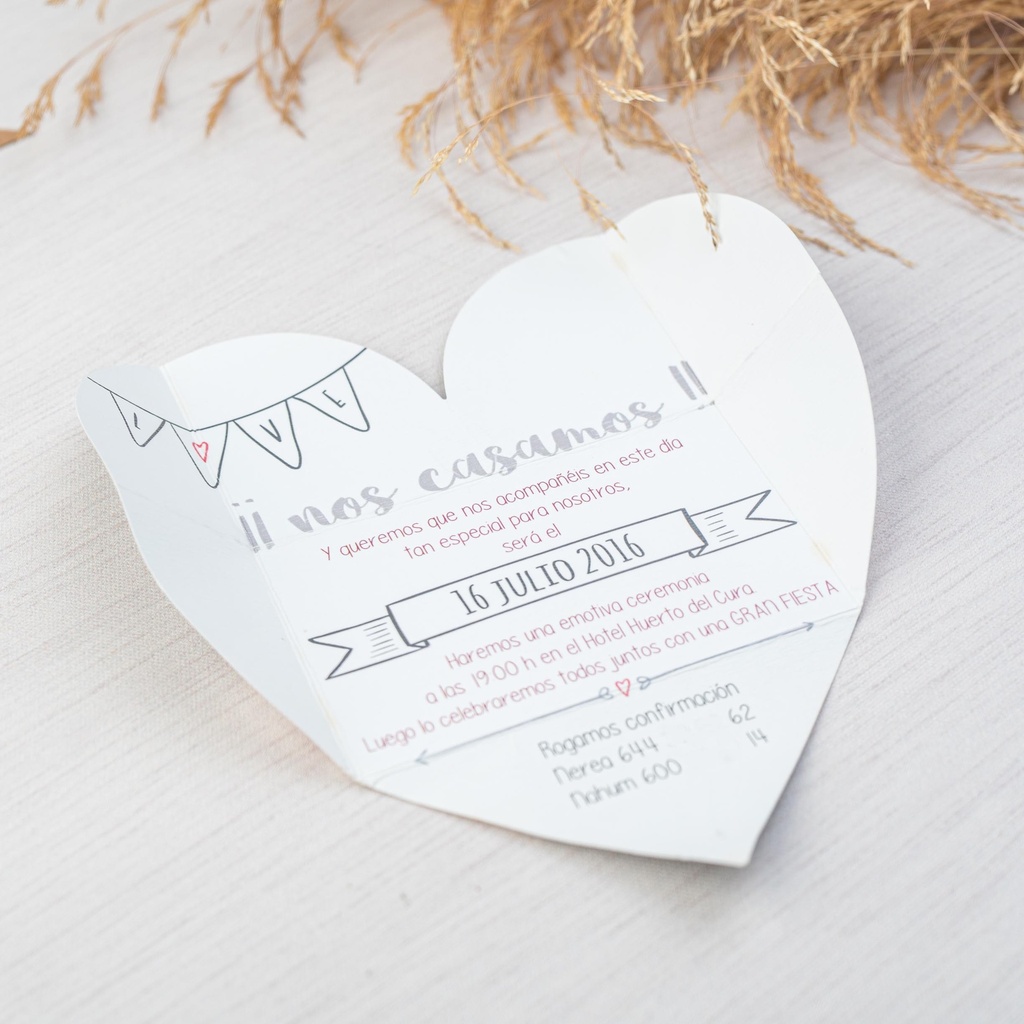 INVITACIÓN DE BODA HEART PHOTO