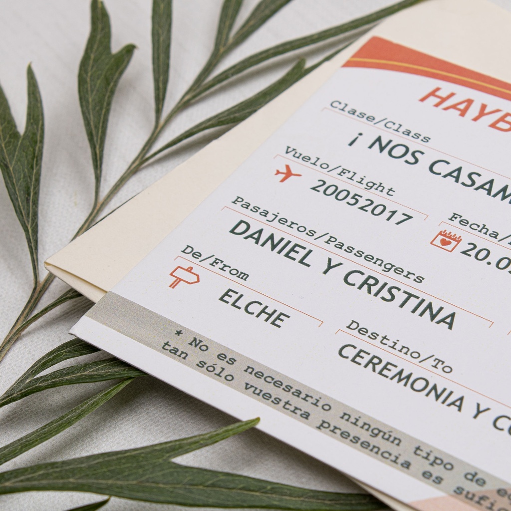 INVITACIÓN DE BODA ALOHA