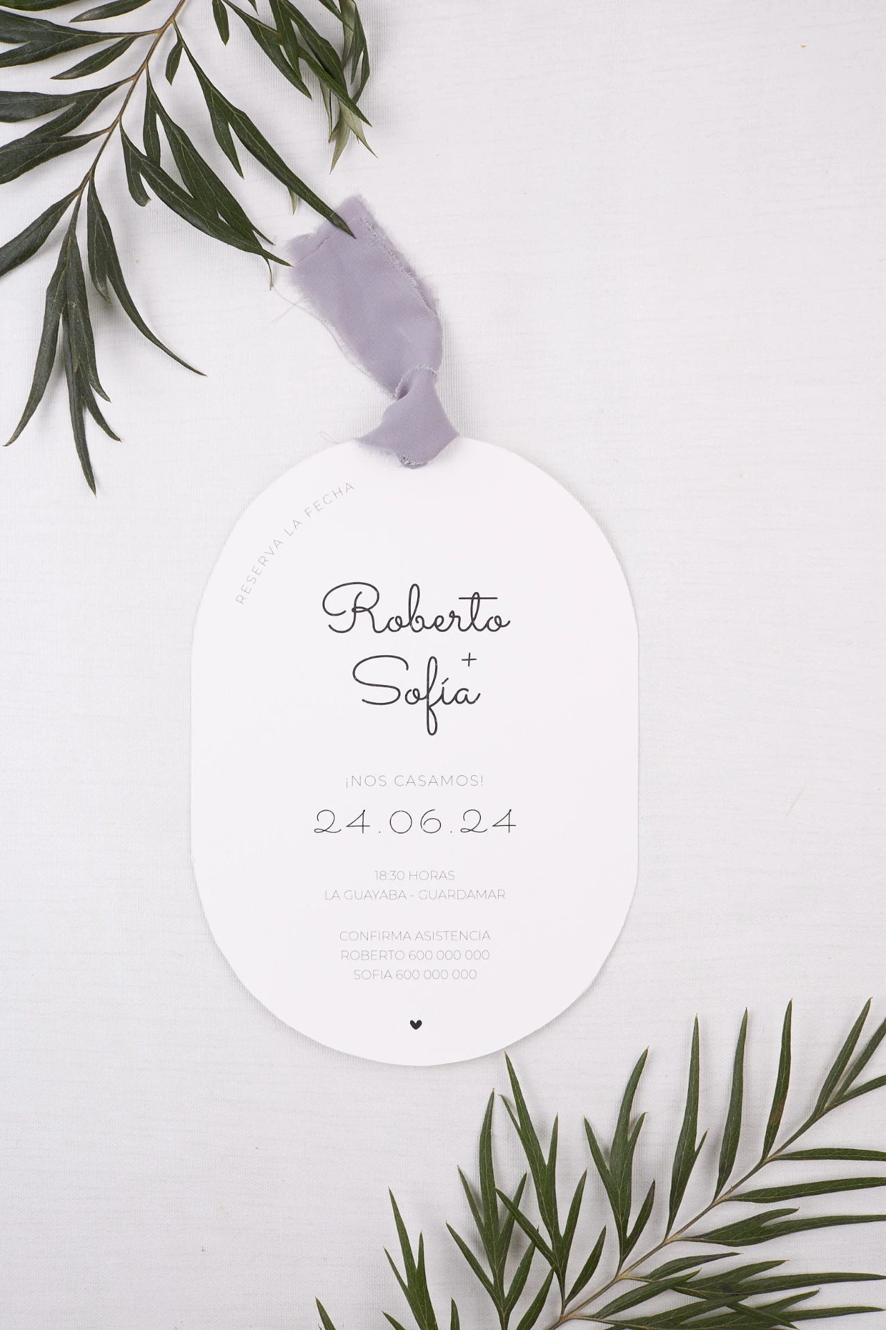 Invitación de boda Oval