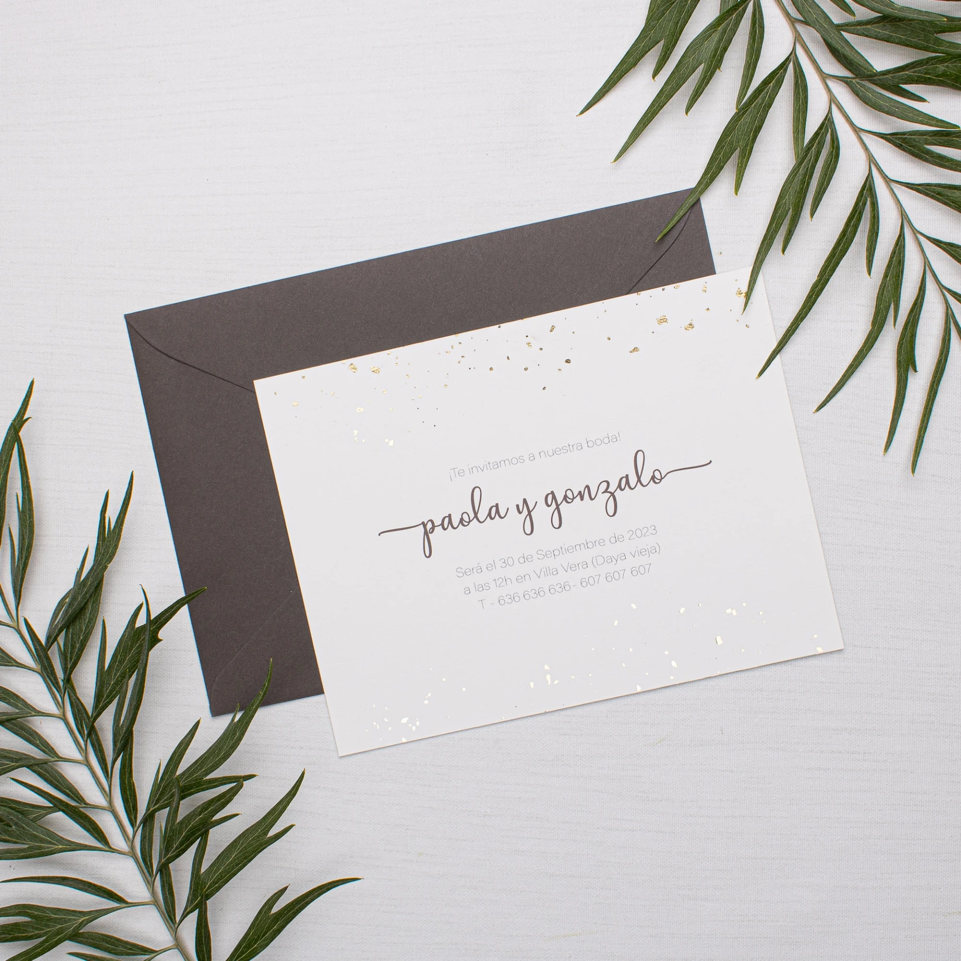 Invitación de boda Gold Universe