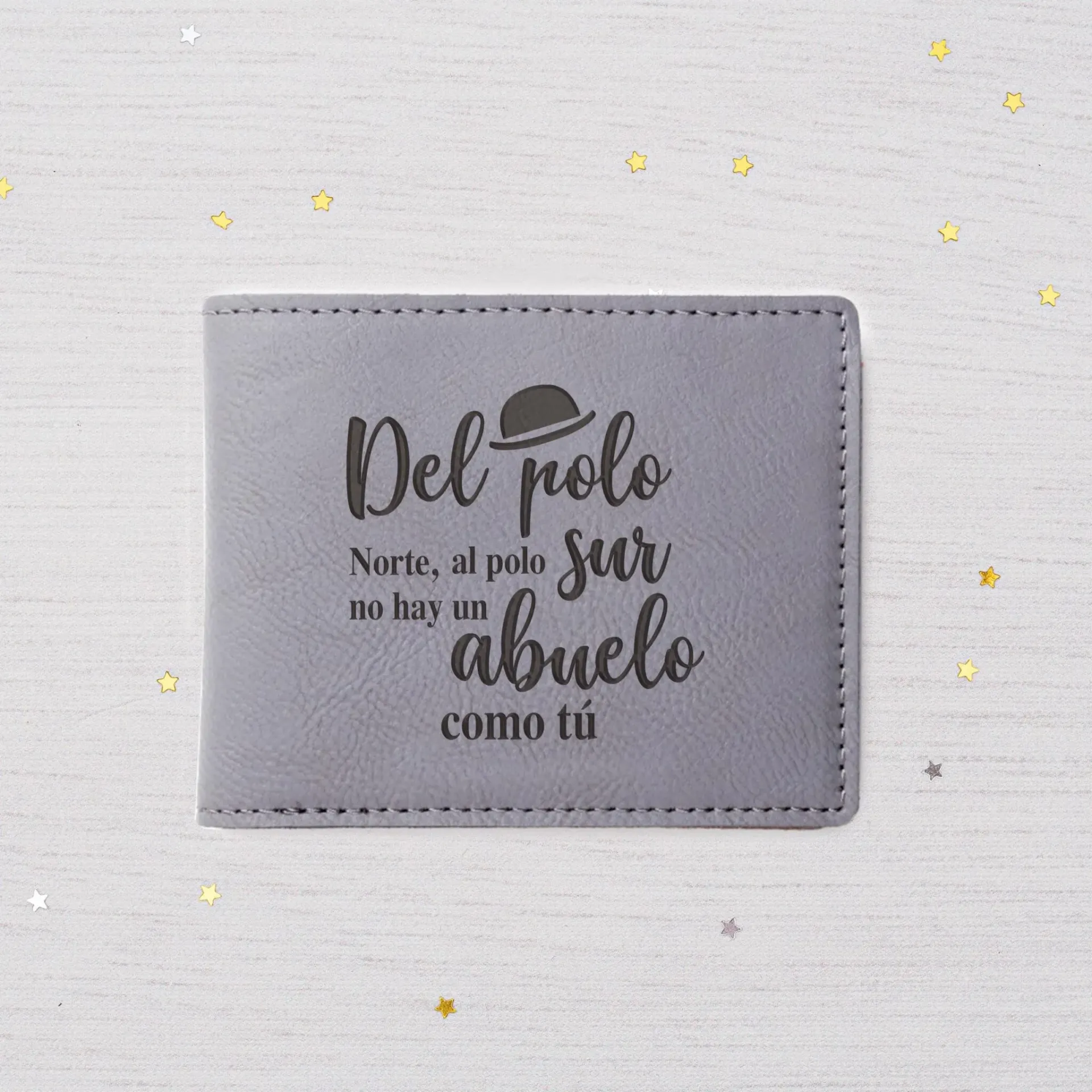 Elegancia que acompaña · Cartera gris de piel