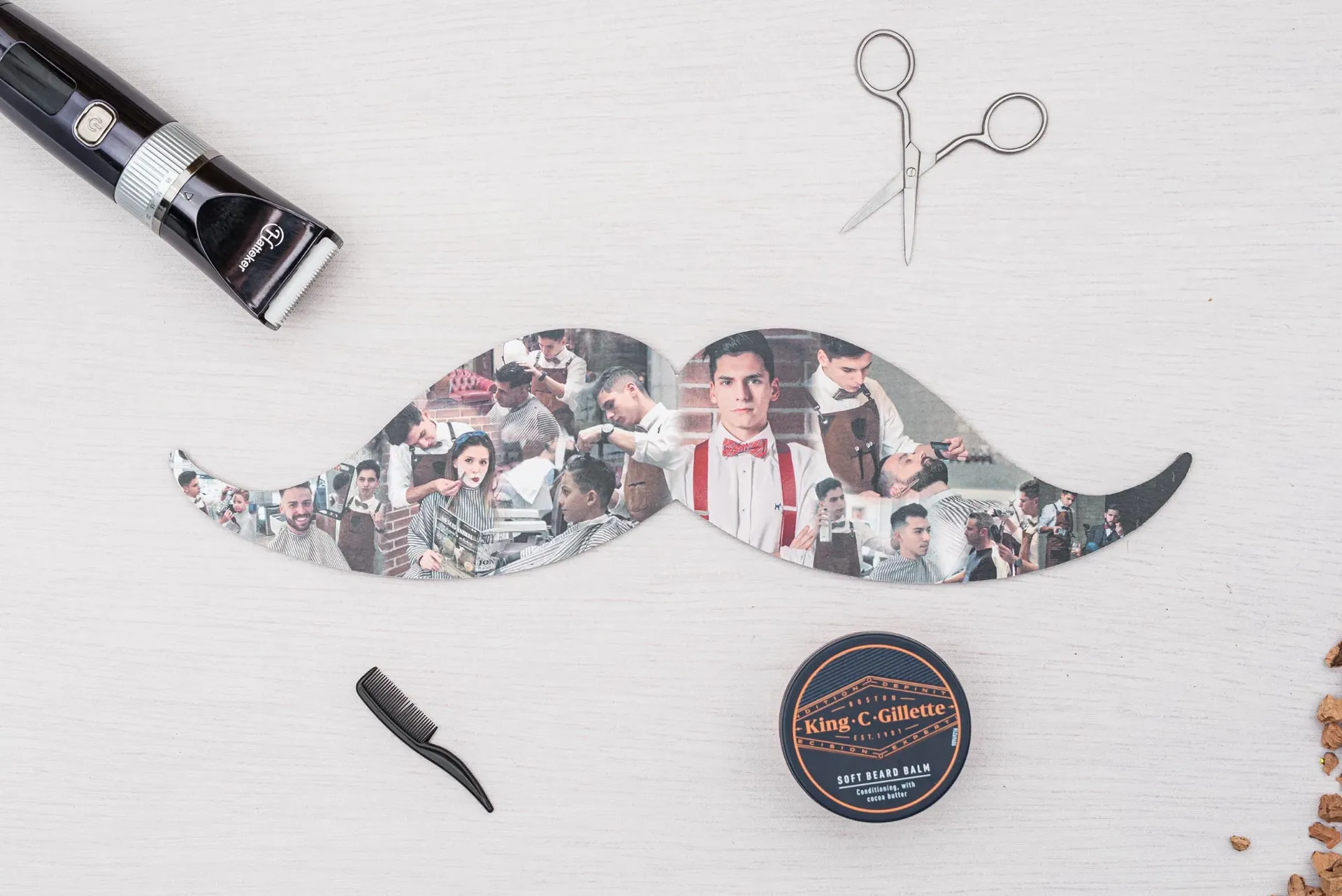 Sonrisas con bigote · Bigote fotográfico