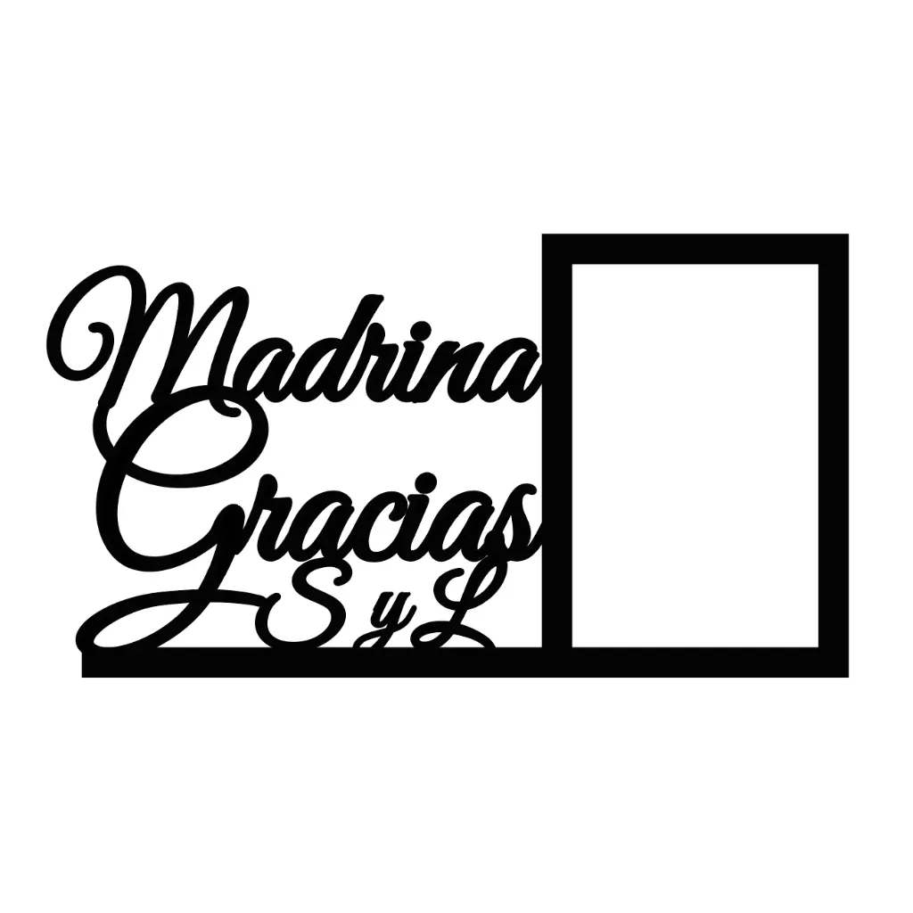 Gracias, padrinos · Marco de fotos en madera