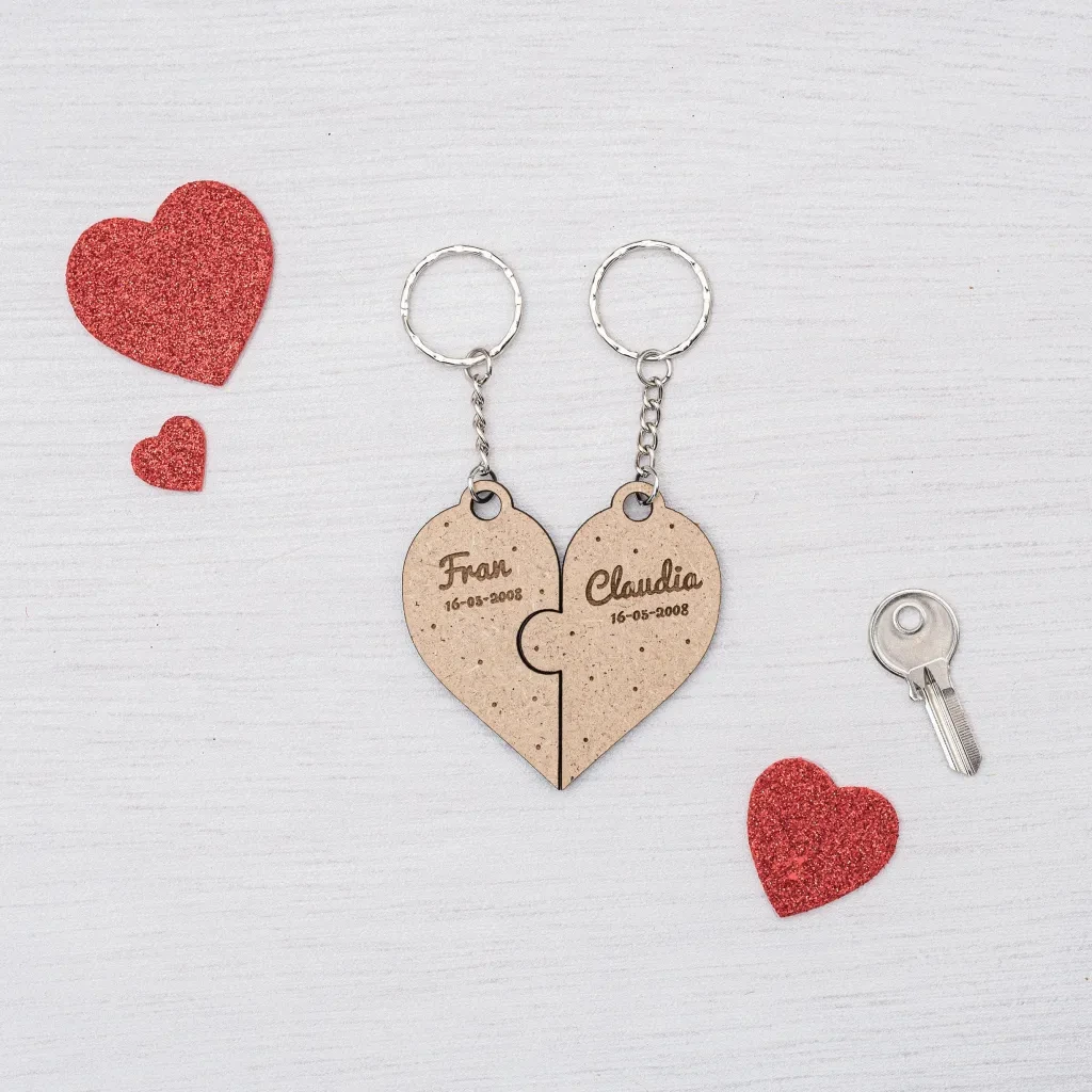 Corazón a medias · Llavero pareja
