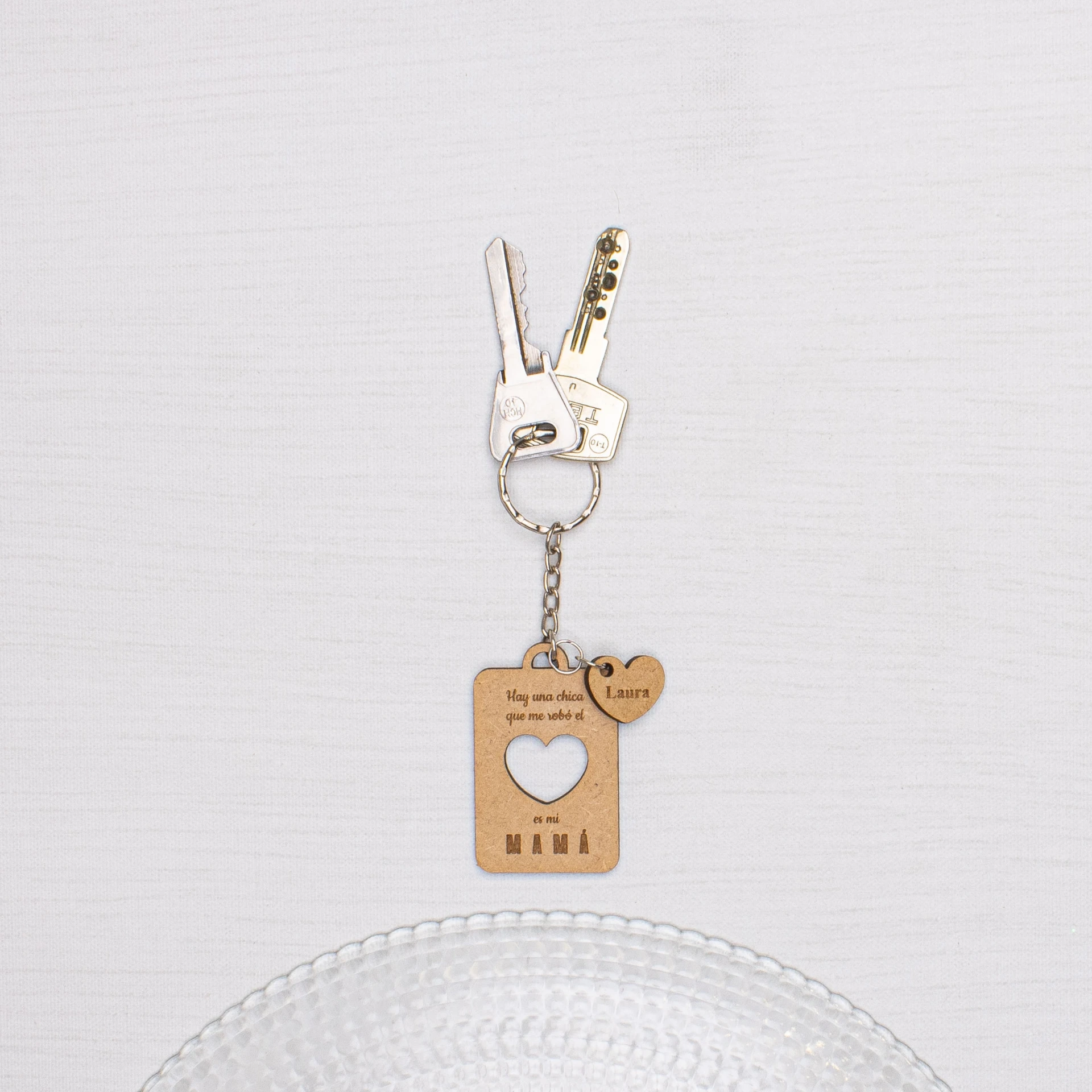 Mamá, Siempre Conmigo · Llavero de Madera