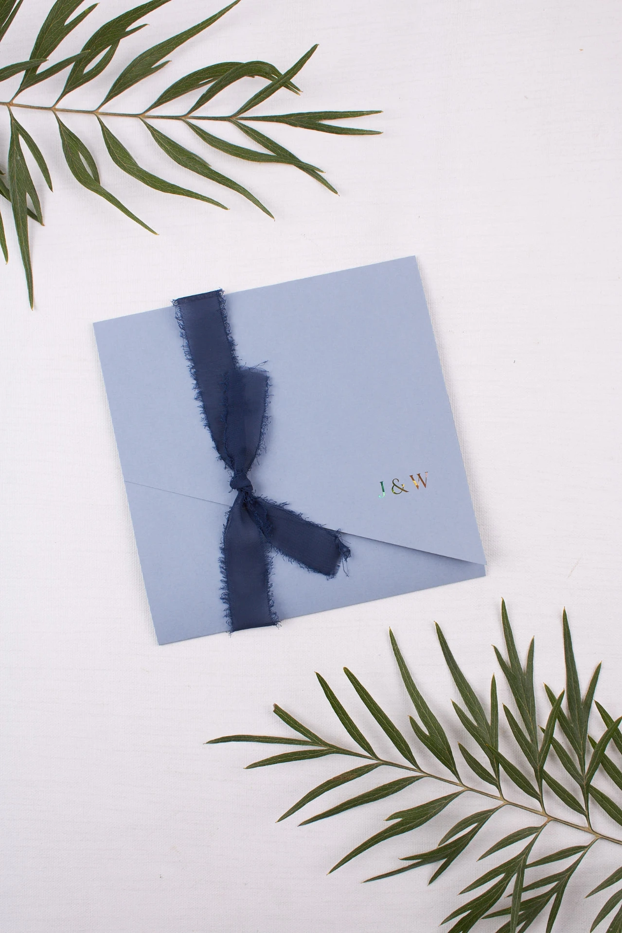 Invitación de boda Floral Blue
