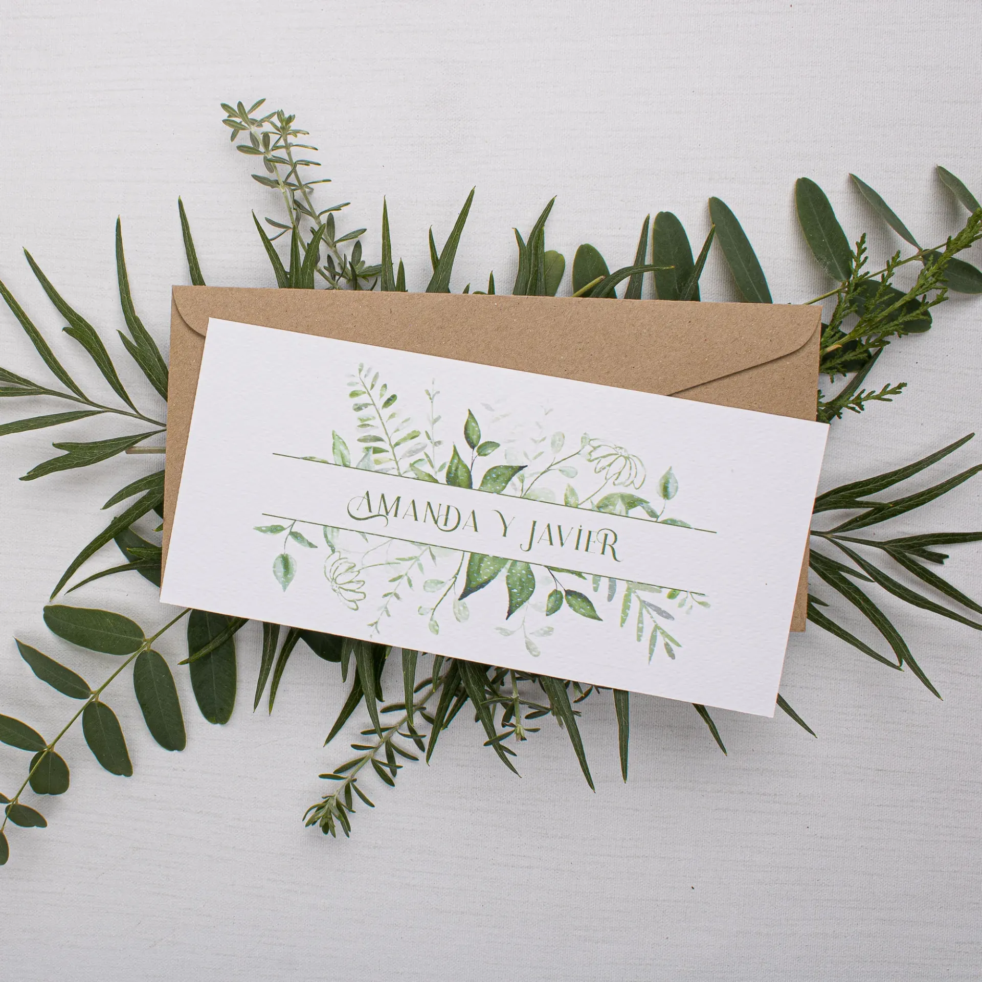INVITACIÓN DE BODA LEAVES