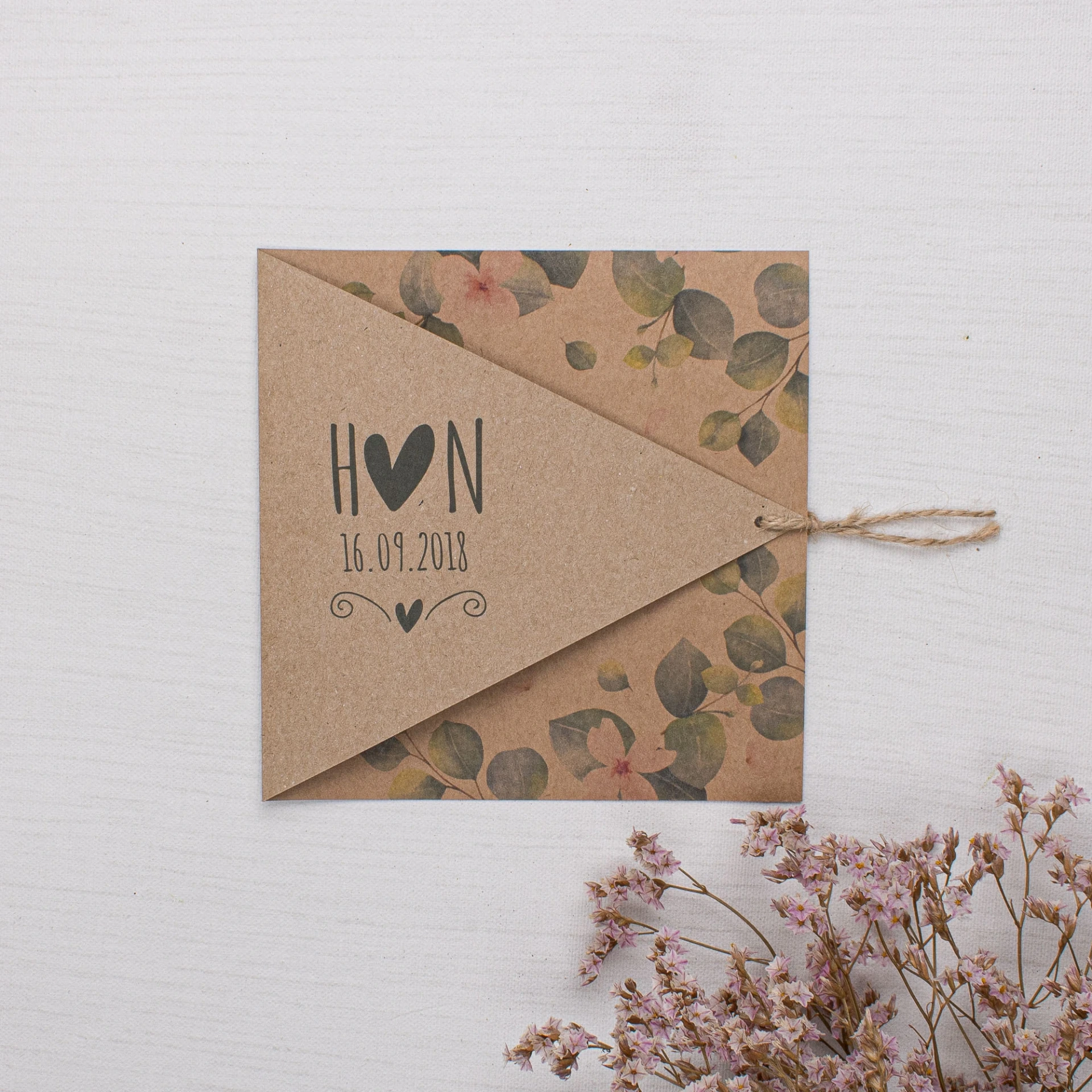 INVITACIÓN DE BODA TRIANGLE FLORAL