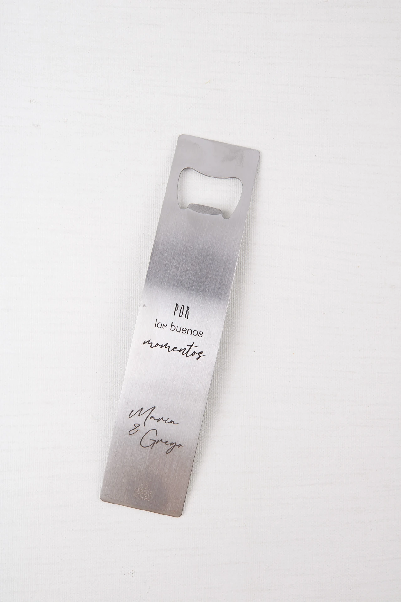 Brinda y Recuerda · Abridor acero personalizado