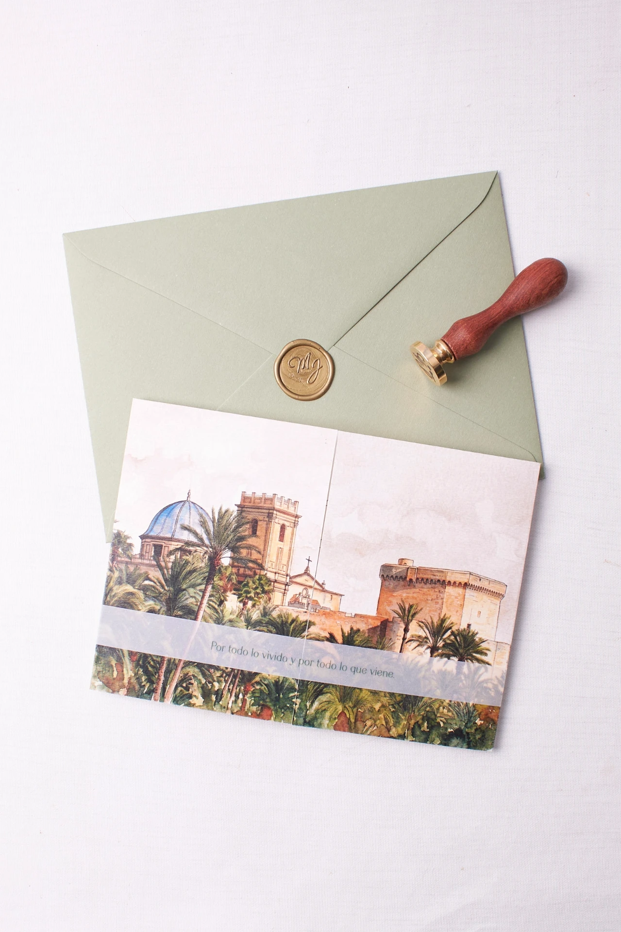 Invitación de boda Elche Santa María (SI, AZUL CIELO)