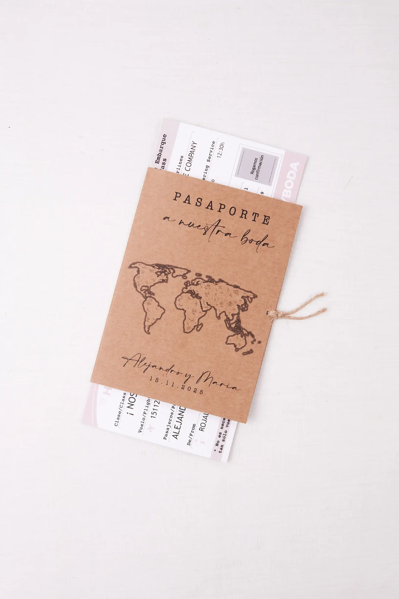 Invitación de boda Passport Nude