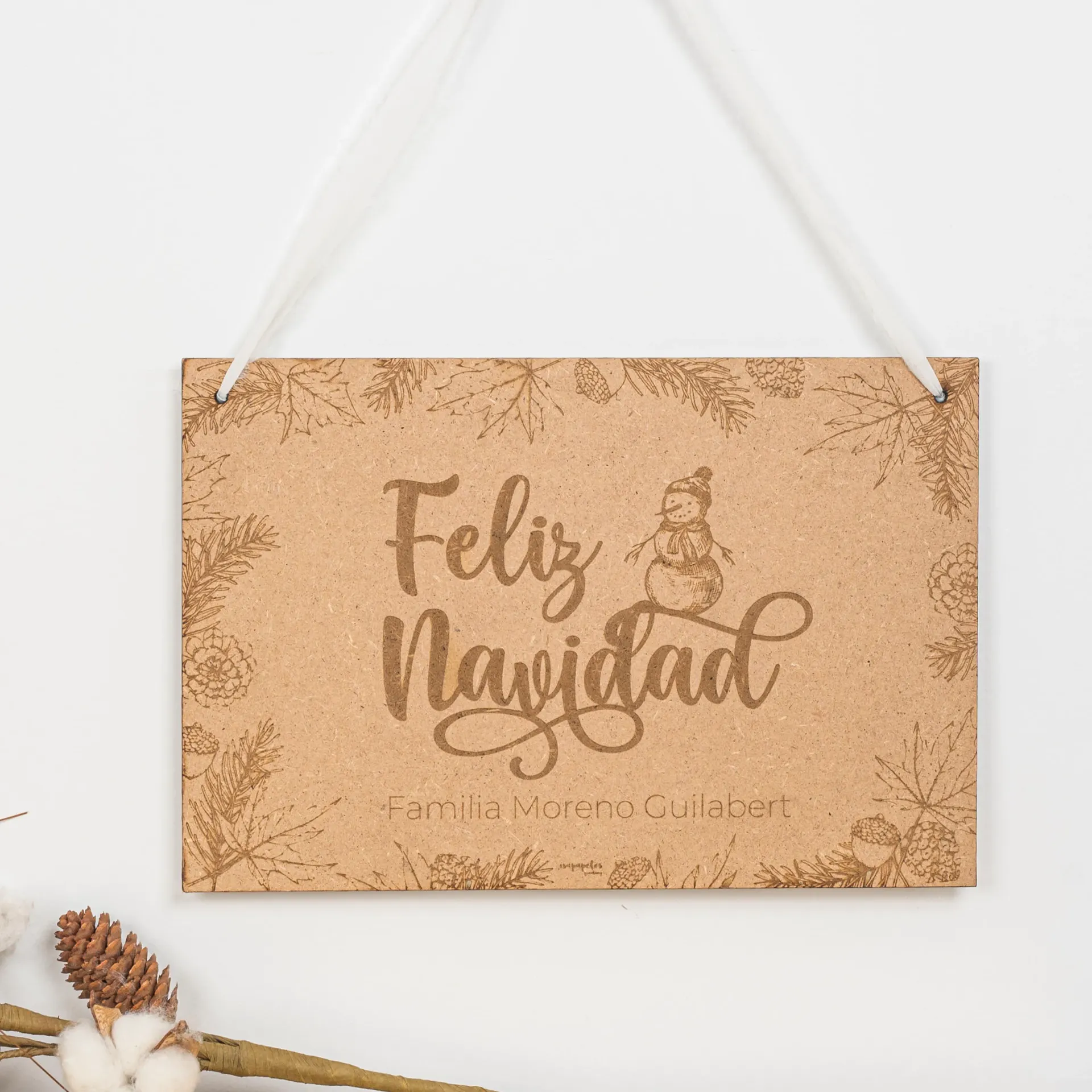 Navidad en casa · Cartel feliz navidad (YUTE (CUERDA))