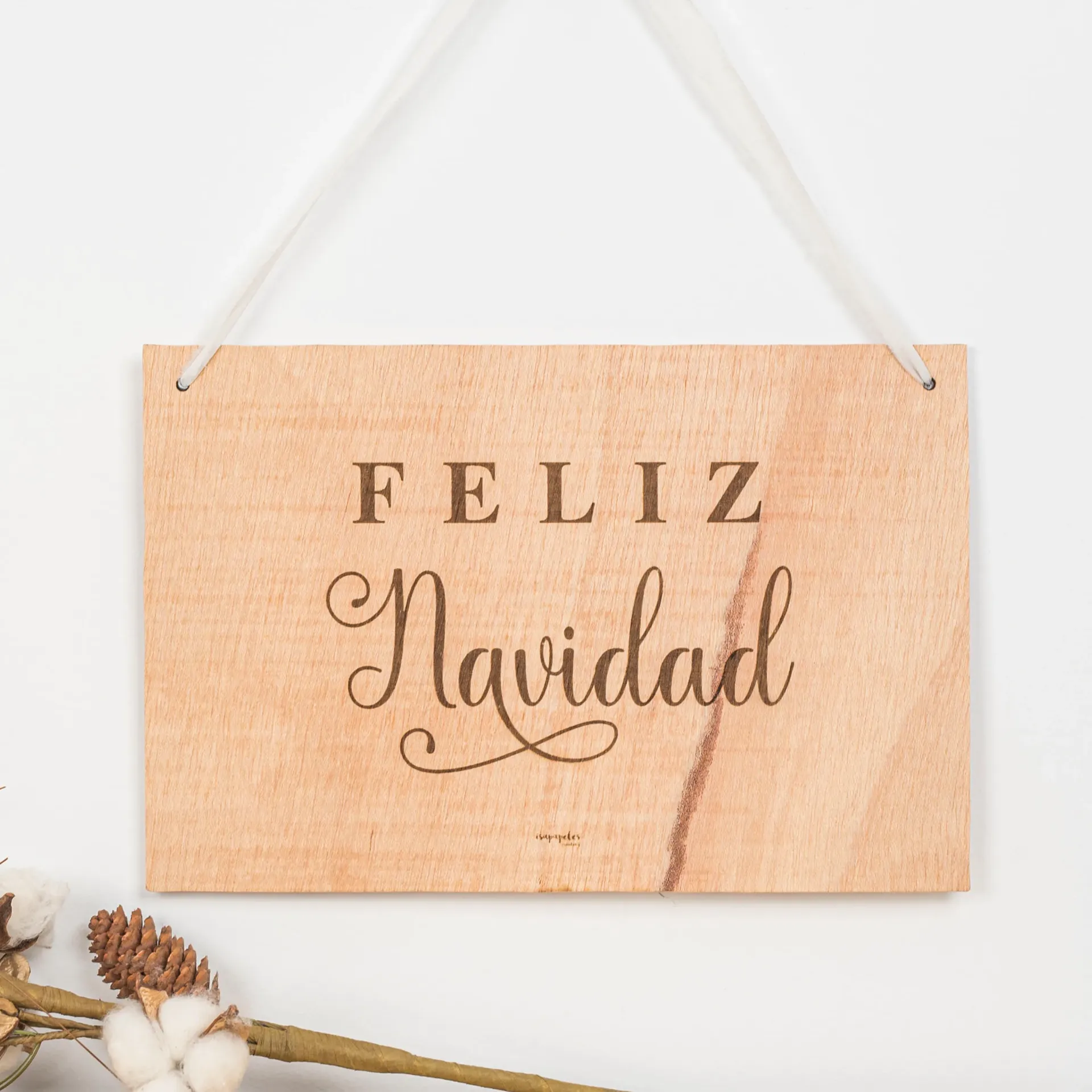 Navidades en casa · Cartel feliz navidad 2 (YUTE (CUERDA))