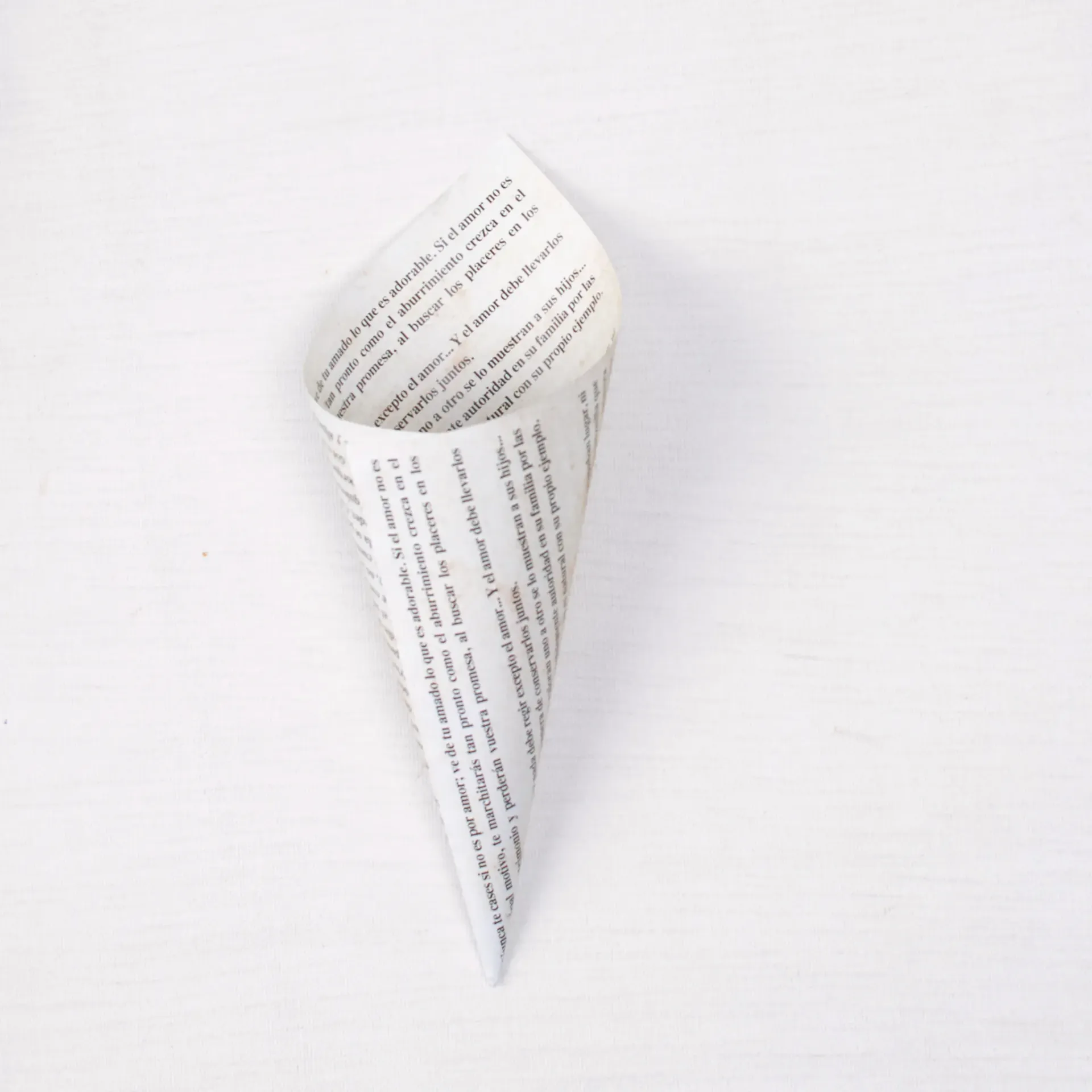 Amor escrito · Cono boda literario (PEQUEÑO- ideal para flor seca)