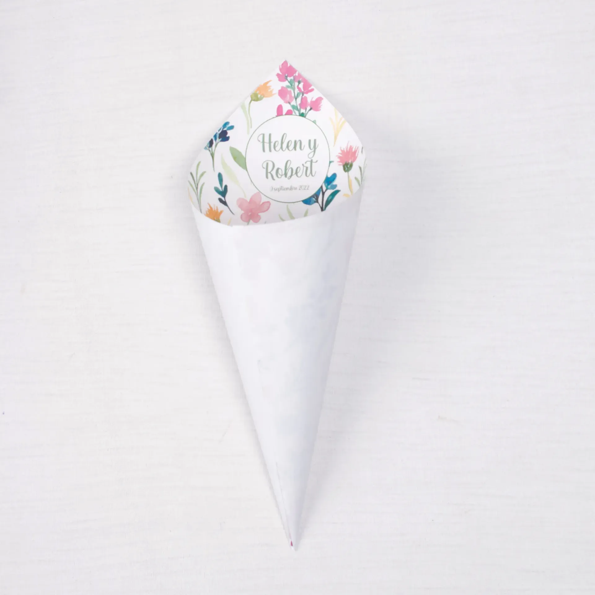 Primavera salvaje · Cono boda wild spring (PEQUEÑO- ideal para flor seca)