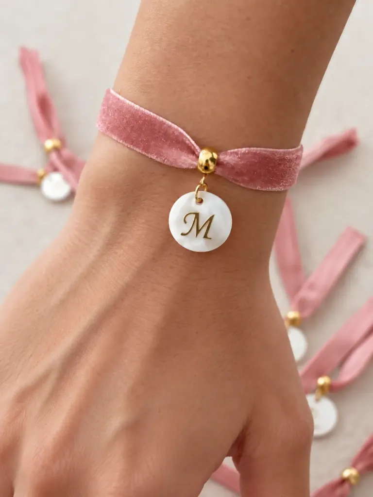 Inicial que te acompaña · Pulsera nacar inicial