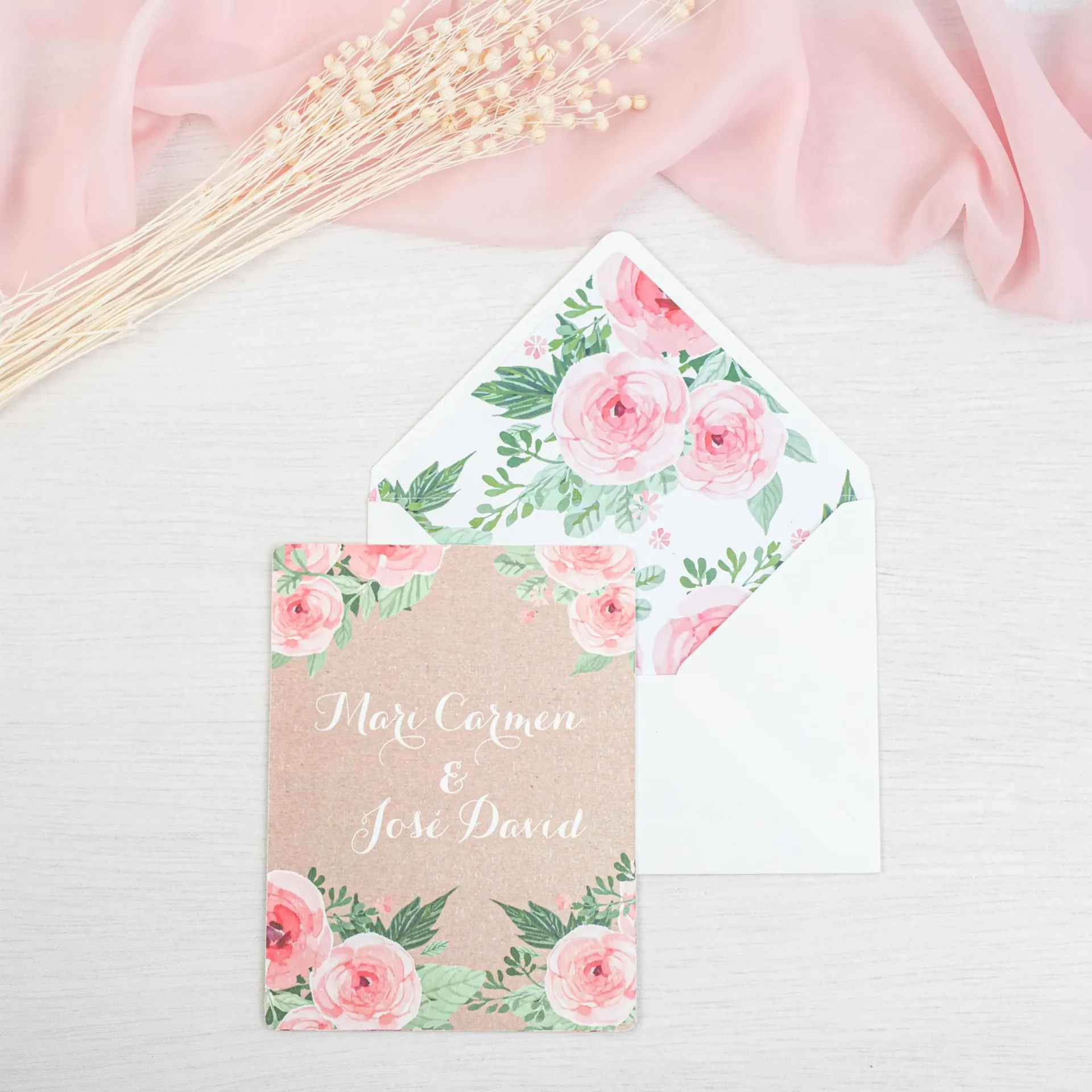 Invitación de boda Rosé
