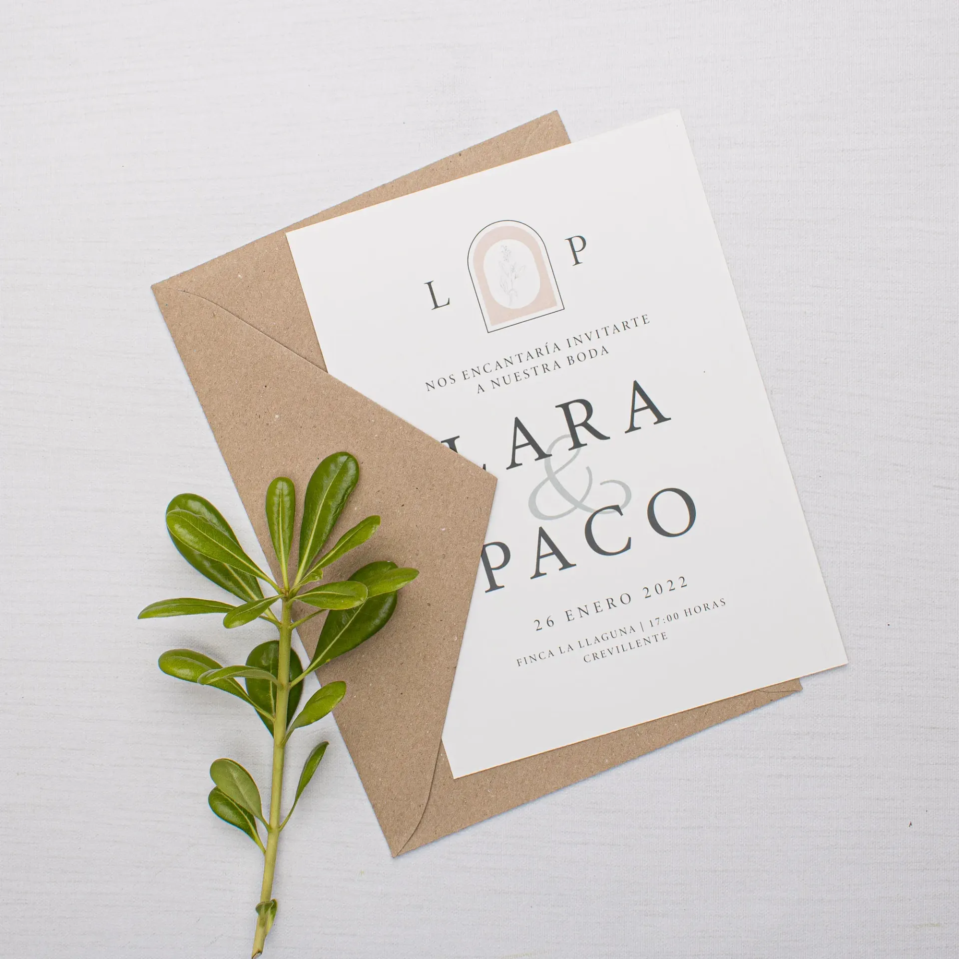 Invitación de boda Arco Initial