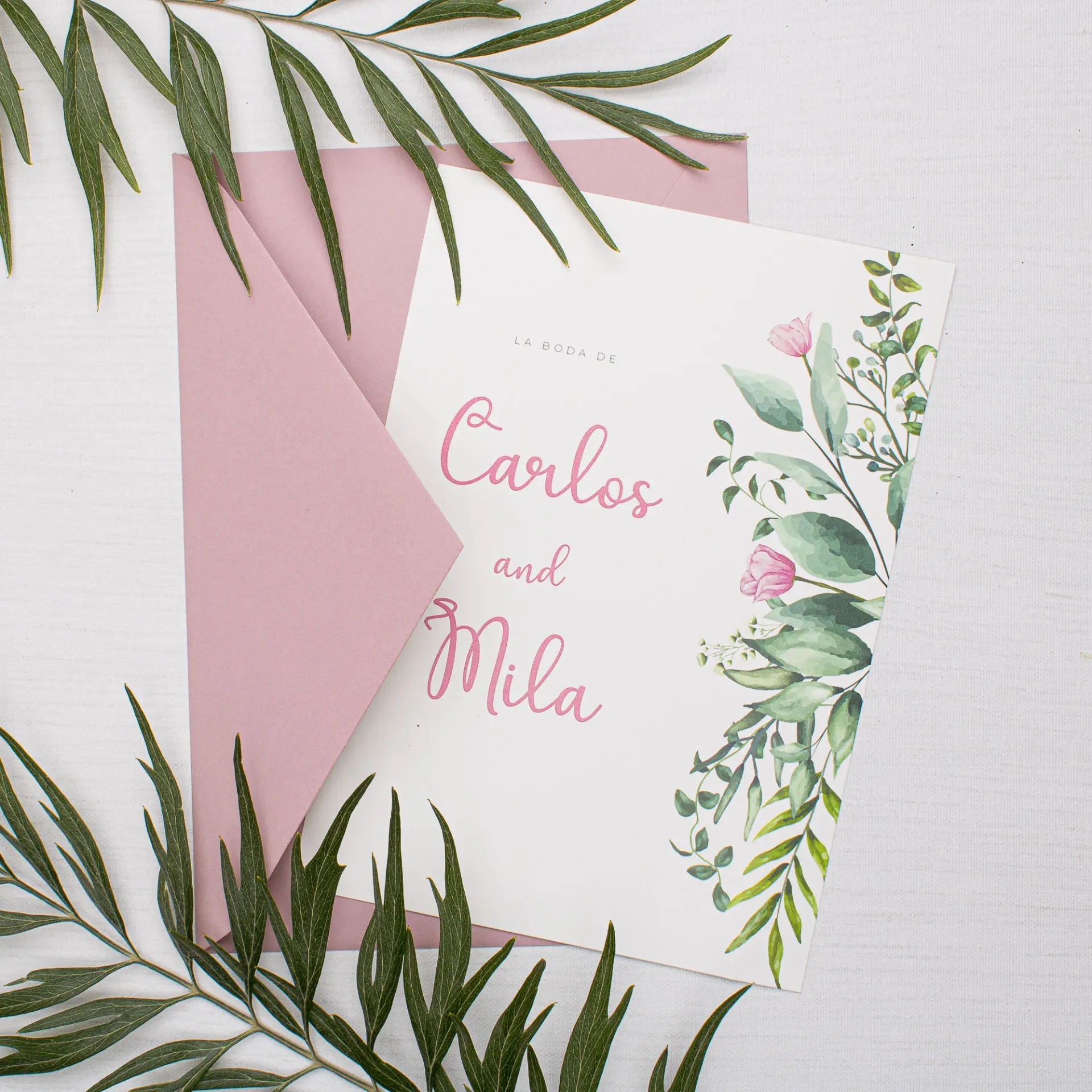 INVITACIÓN DE BODA CAMPANILLA (SI, AZUL CIELO)