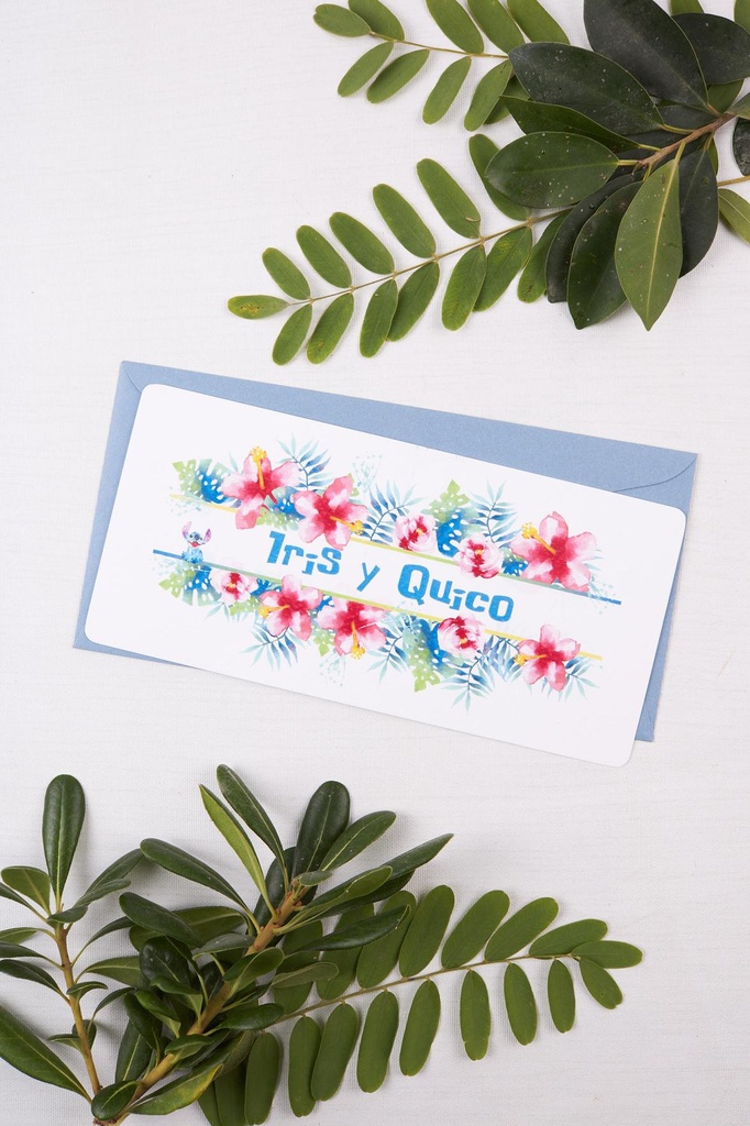 INVITACIÓN DE BODA ALOHA (SI, COTTON KRAFT)