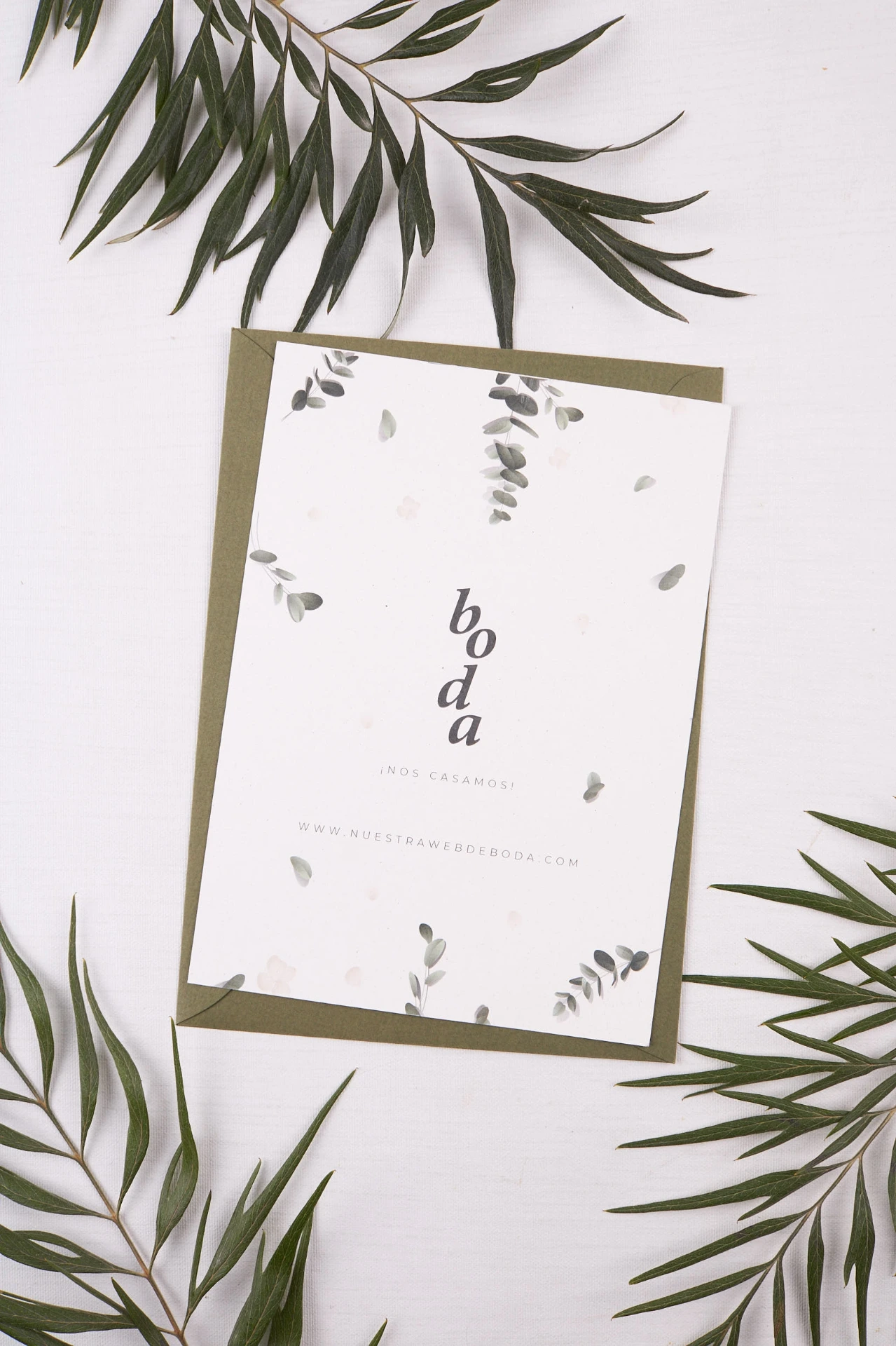 INVITACIÓN DE BODA NATURE (SI, AZUL CIELO)