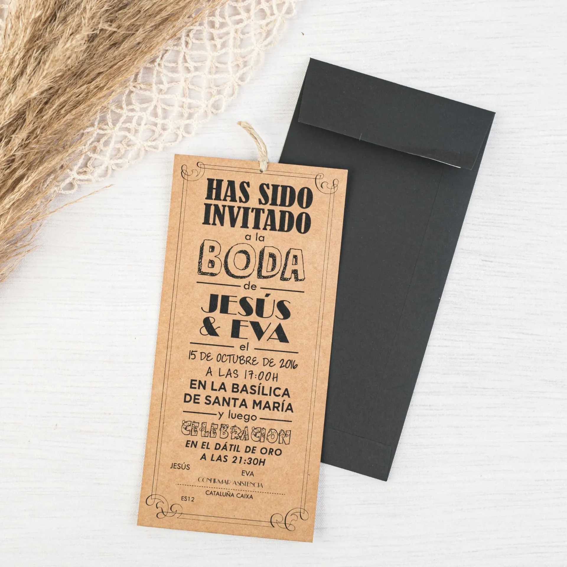 Invitación de boda Kraft Letter