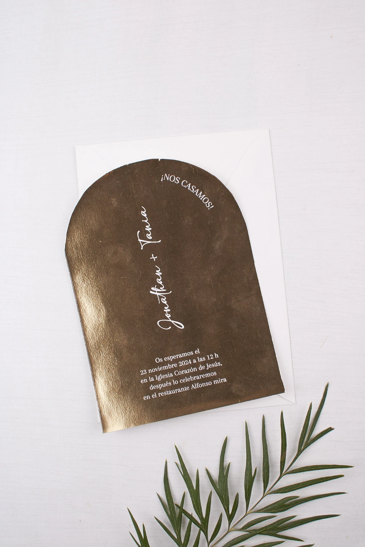 Invitación de boda Arco Golden White