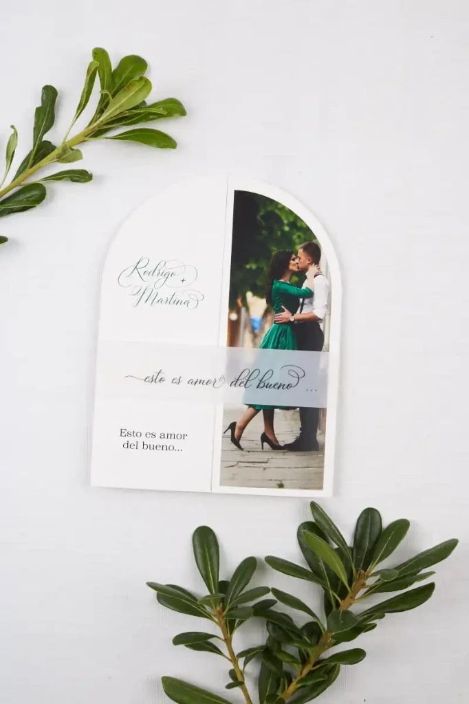 INVITACIÓN DE BODA ARCO PHOTO (SI, AZUL CIELO)